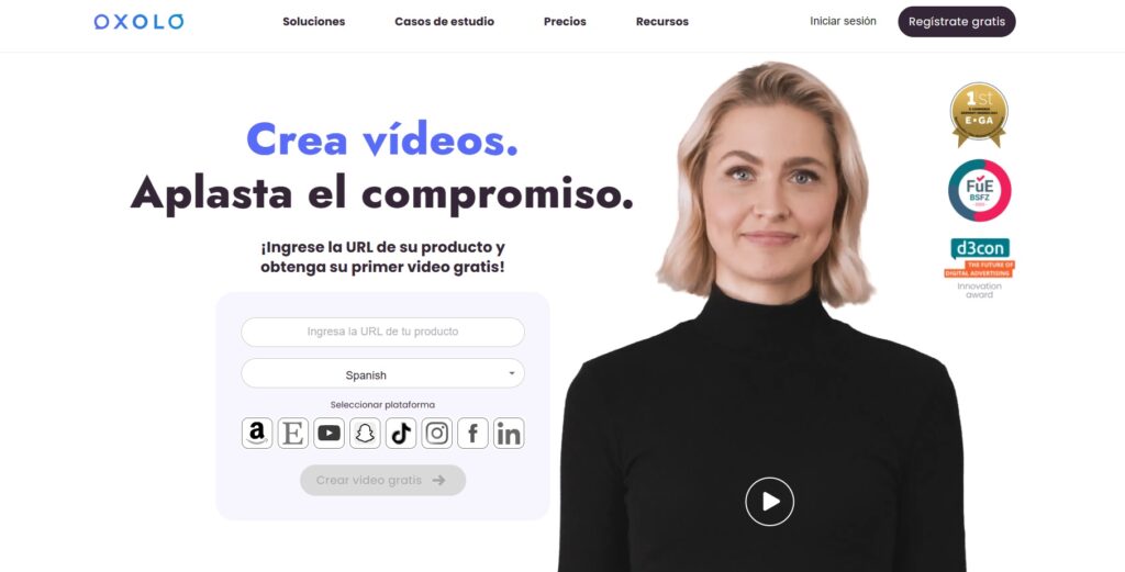 Oxolo para crear videos IA de productos basados en la URL